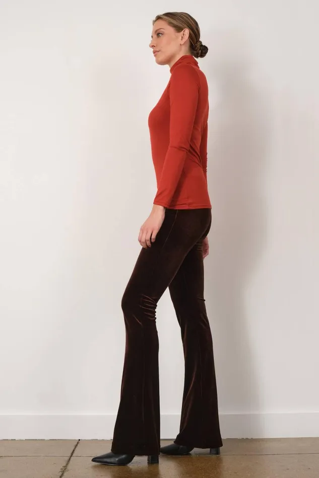 Avenue Montaigne BELLINI Velvet Brown Women Pants Avenue Montaigne BELLINI Velvet Brown Women Pants