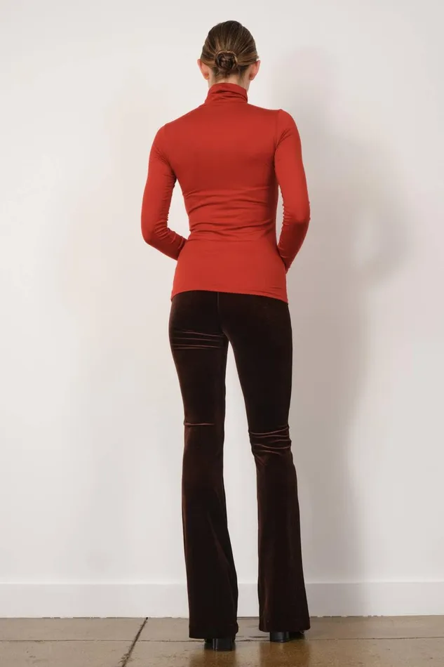 Avenue Montaigne BELLINI Velvet Brown Women Pants Avenue Montaigne BELLINI Velvet Brown Women Pants