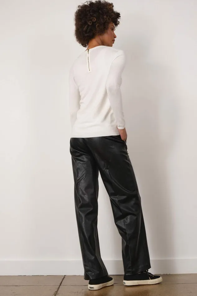 Avenue Montaigne GEORGES Pleather Black Women Pants Avenue Montaigne GEORGES Pleather Black Women Pants