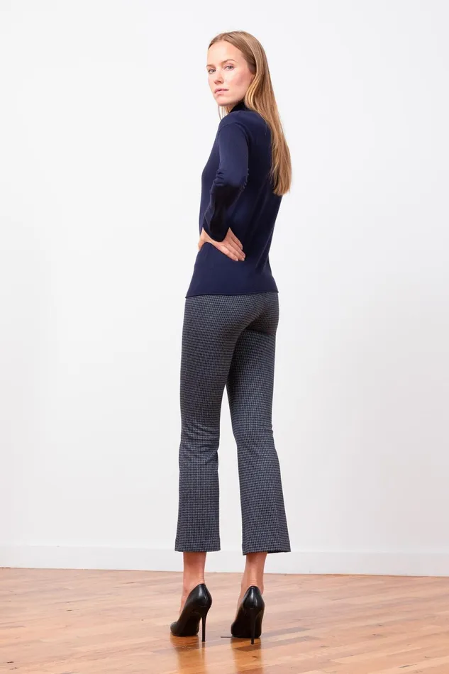 Avenue Montaigne LEO Houndstooth Navy Women Pants Avenue Montaigne LEO Houndstooth Navy Women Pants
