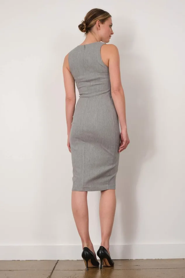 Avenue Montaigne ROMA Flannel Light Grey Women Dresses