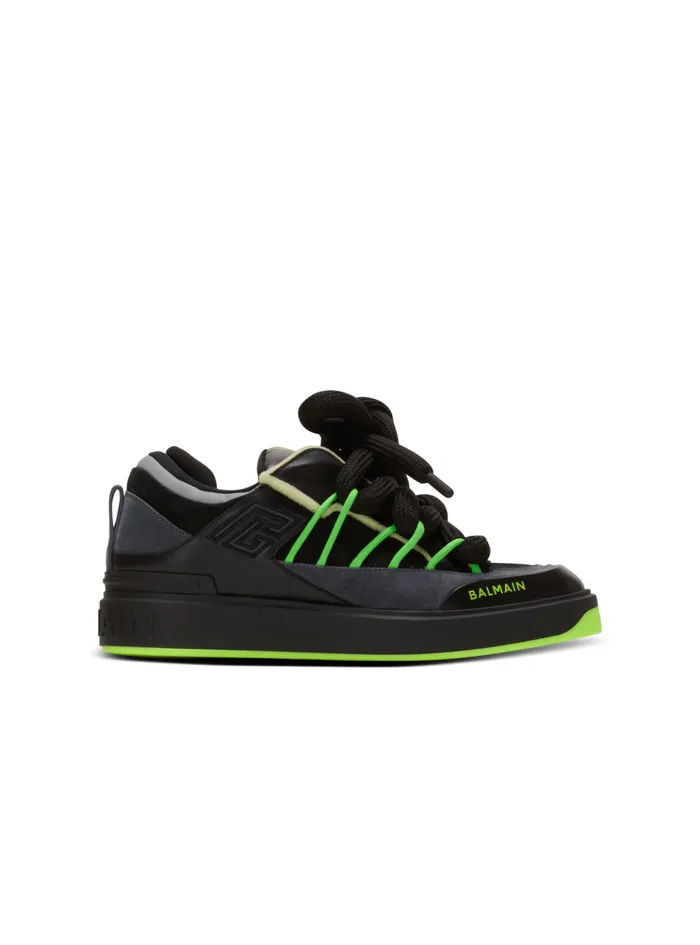 BCourt Puffy Skate Sneakers In Calfskin And Suede Black Men Balmain Sneakers