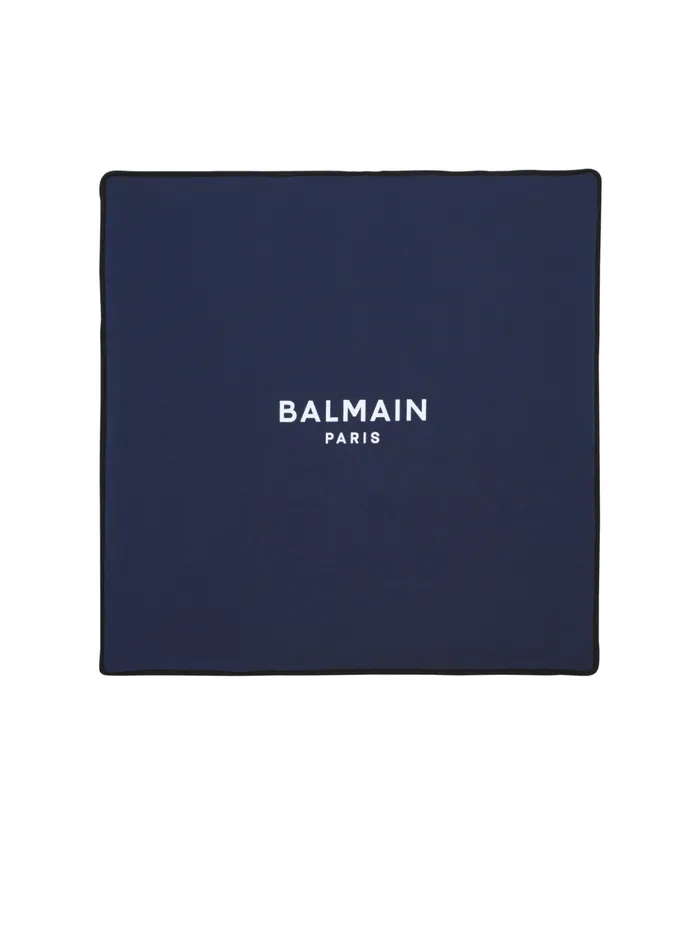Baby Blanket With Logo Blue Kids Balmain