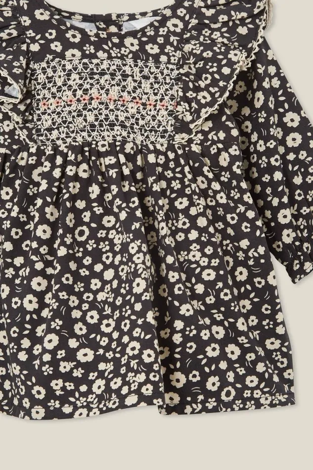 Baby Dresses and Skirts Cotton On Charlotte Long Sleeve Frill Dress Phantomcara Floral