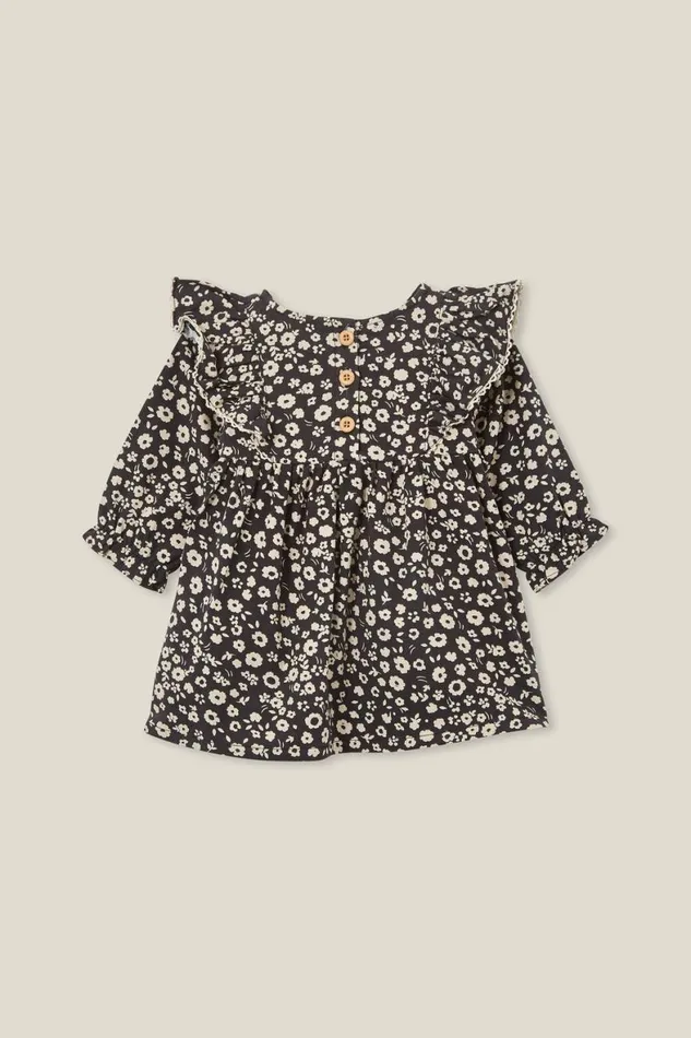 Baby Dresses and Skirts Cotton On Charlotte Long Sleeve Frill Dress Phantomcara Floral