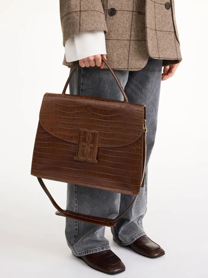 Bags Women By Malene Birger Ronlas Leather Shoulder Bag Bison