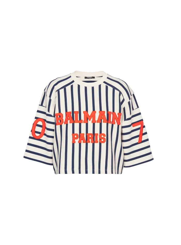 Baseball Cropped TShirt Multicolor Women Balmain TShirts
