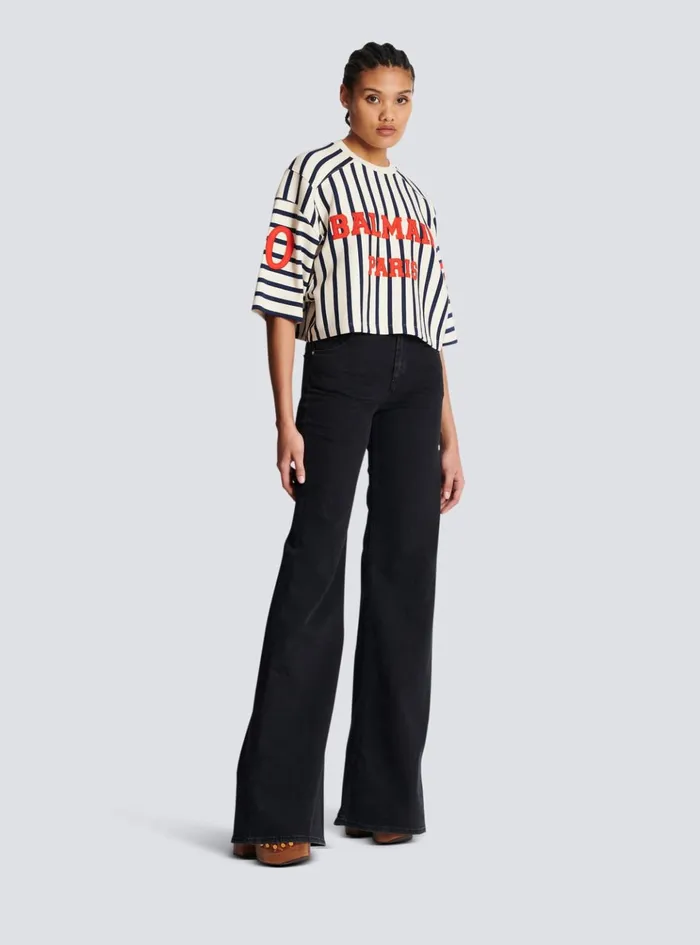 Baseball Cropped TShirt Multicolor Women Balmain TShirts