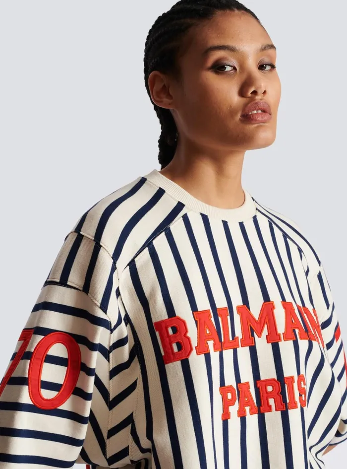 Baseball Cropped TShirt Multicolor Women Balmain TShirts