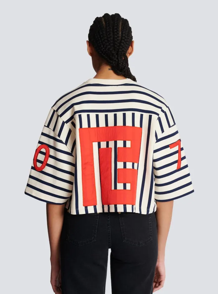 Baseball Cropped TShirt Multicolor Women Balmain TShirts