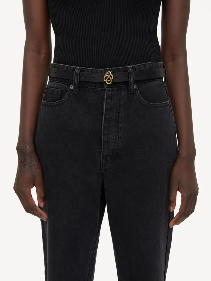 Belts Women By Malene Birger Ouma Leather Belt Black Belts Women By Malene Birger Ouma Leather Belt Black