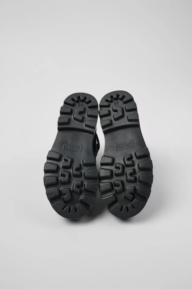 Boots Kids Camper Brutus Black Textile And Leather Ankle Boots
