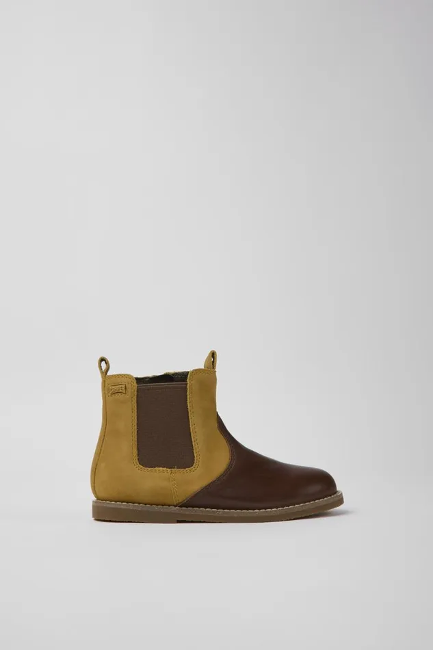 Boots Kids Camper Savina Brown Nubuck And Leather Ankle Boots Boots Kids Camper Savina Brown Nubuck And Leather Ankle Boots