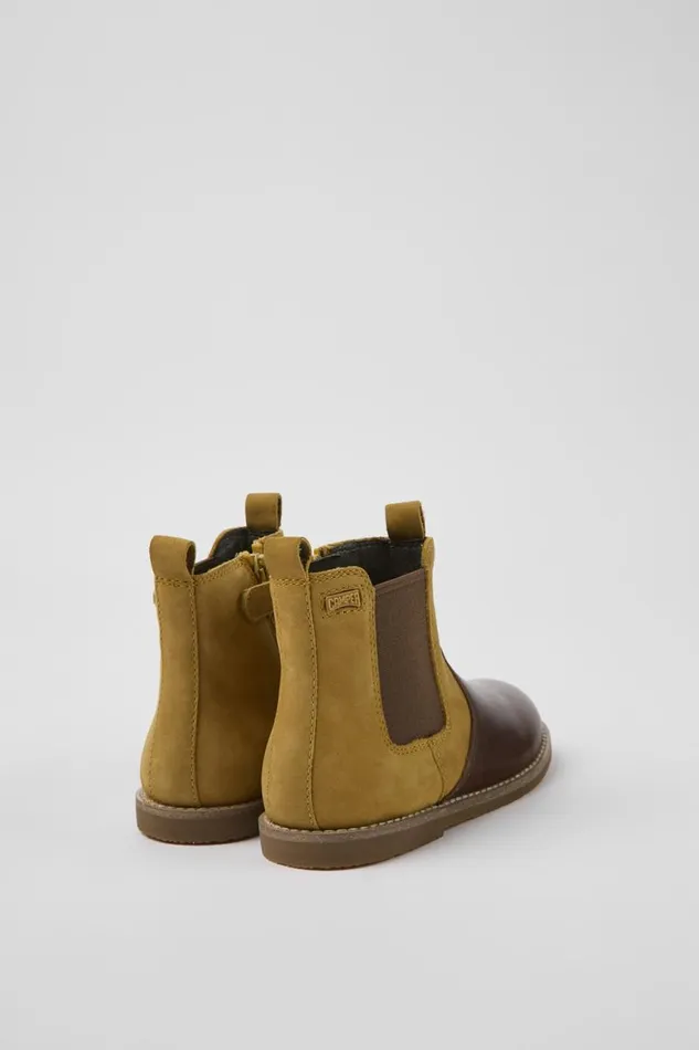 Boots Kids Camper Savina Brown Nubuck And Leather Ankle Boots Boots Kids Camper Savina Brown Nubuck And Leather Ankle Boots