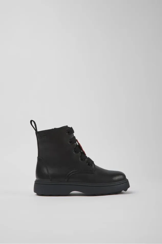 Boots Kids Camper Twins Black Leather Ankle Boots Boots Kids Camper Twins Black Leather Ankle Boots