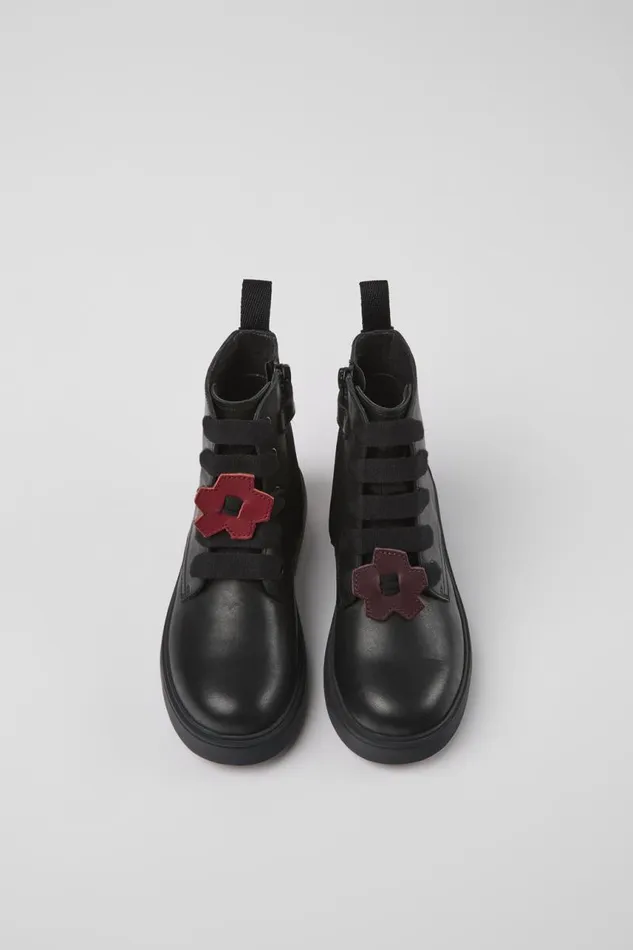 Boots Kids Camper Twins Black Leather Ankle Boots Boots Kids Camper Twins Black Leather Ankle Boots