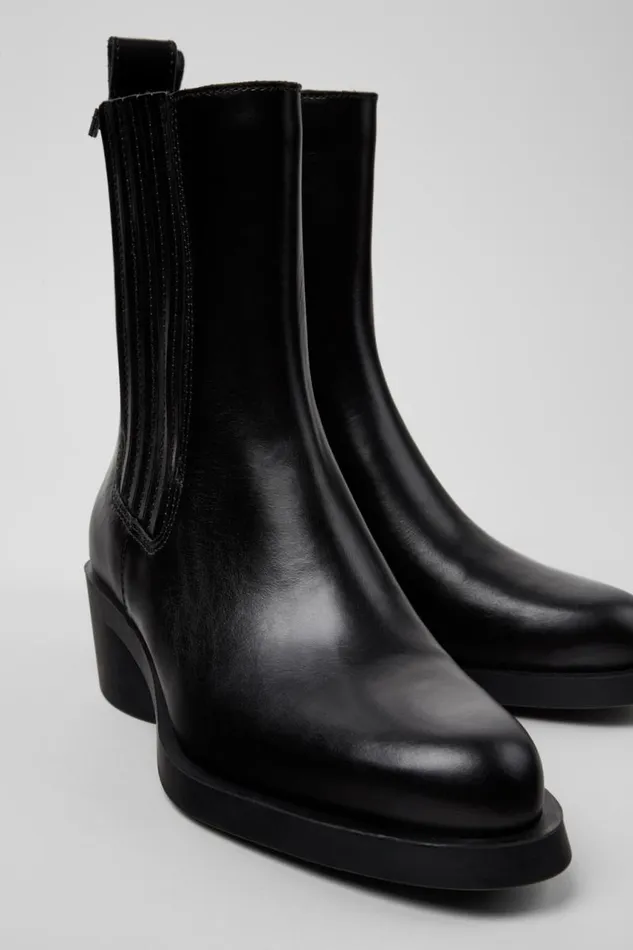 Boots Women Camper Bonnie Black Leather Boots