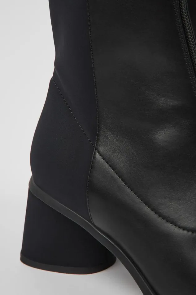 Boots Women Camper Kiara Black Leather And Recycled PET Boots
