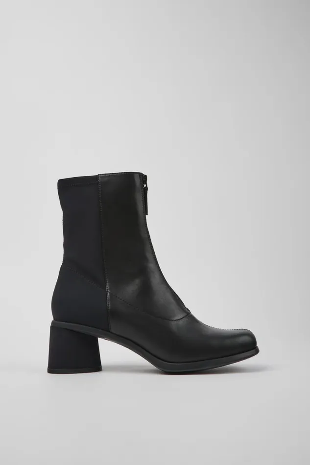 Boots Women Camper Kiara Black Leather And Recycled PET Boots