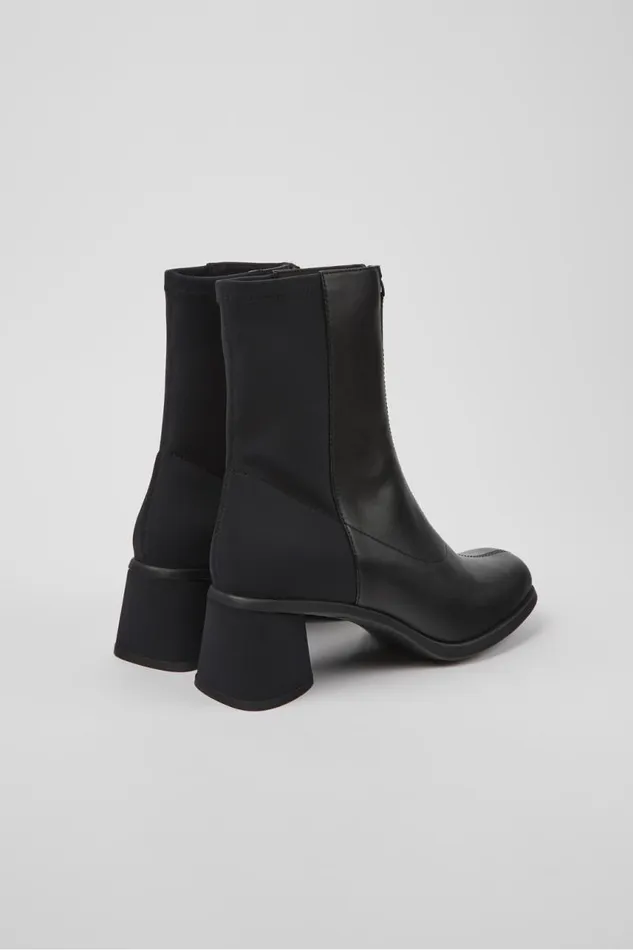 Boots Women Camper Kiara Black Leather And Recycled PET Boots