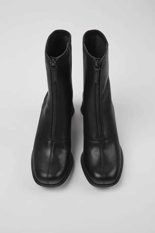 Boots Women Camper Kiara Black Leather And Recycled PET Boots