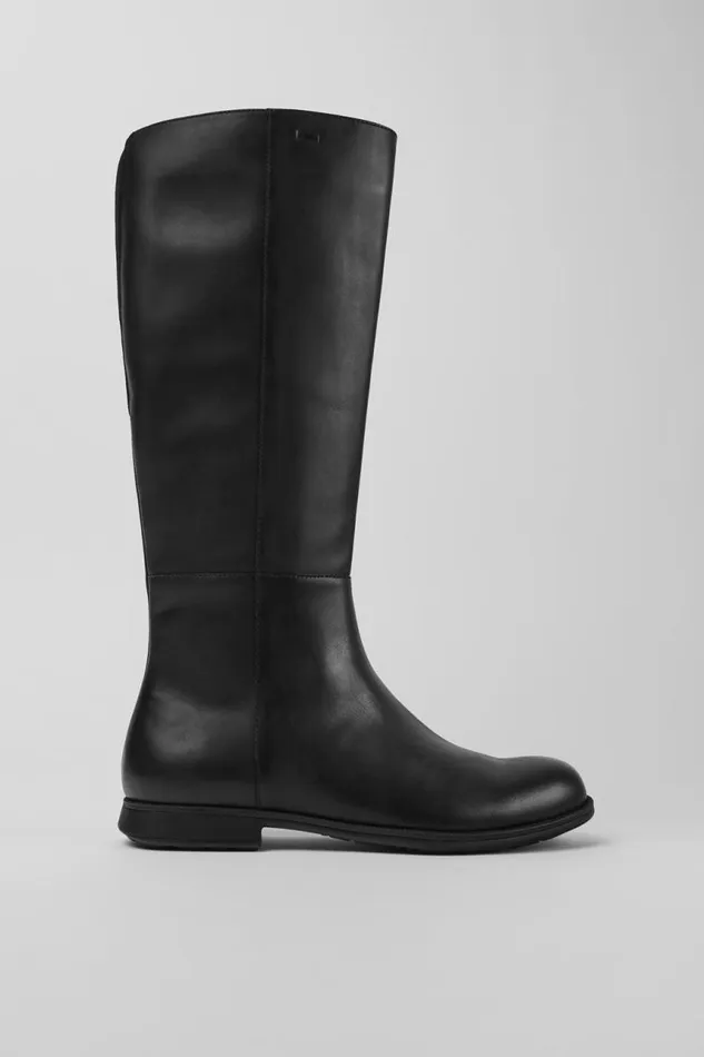 Boots Women Camper Mil Black Leather And Textile Black Boots Boots Women Camper Mil Black Leather And Textile Black Boots
