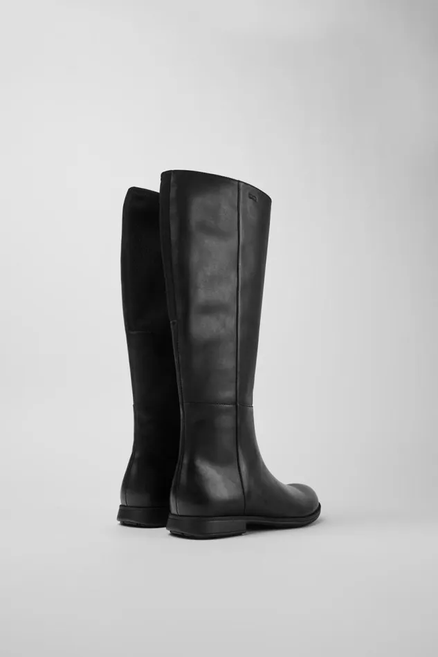 Boots Women Camper Mil Black Leather And Textile Black Boots Boots Women Camper Mil Black Leather And Textile Black Boots