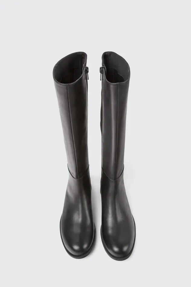 Boots Women Camper Mil Black Leather And Textile Black Boots Boots Women Camper Mil Black Leather And Textile Black Boots