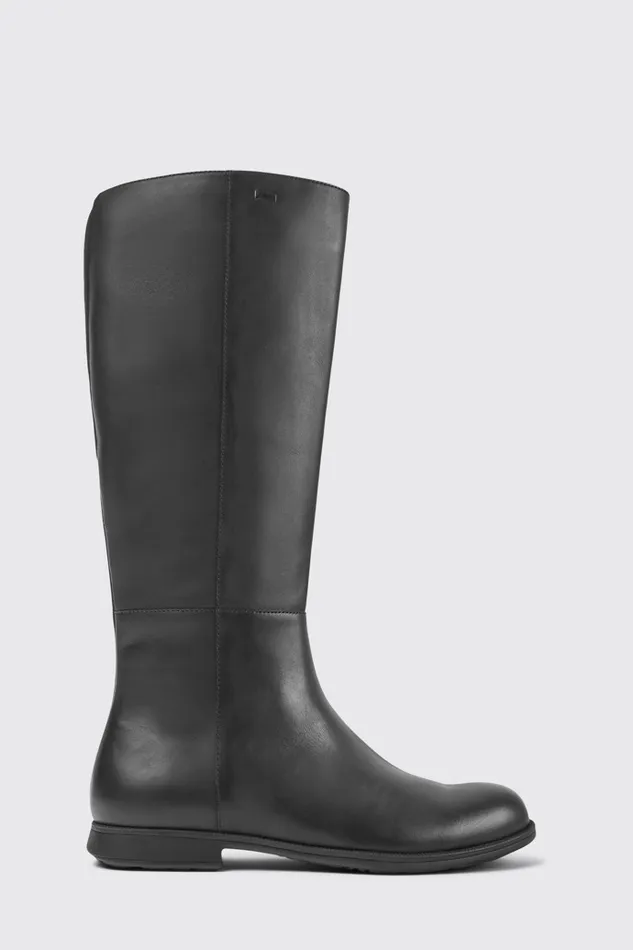 Boots Women Camper Mil Black Leather And Textile Black Boots Boots Women Camper Mil Black Leather And Textile Black Boots