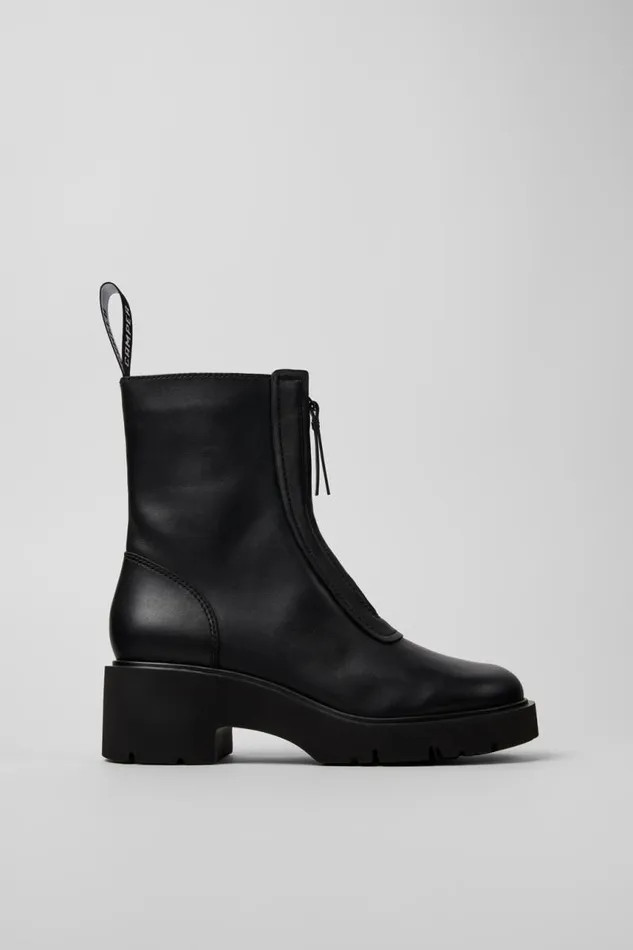 Boots Women Camper Milah Black Leather Zip Boots Boots Women Camper Milah Black Leather Zip Boots