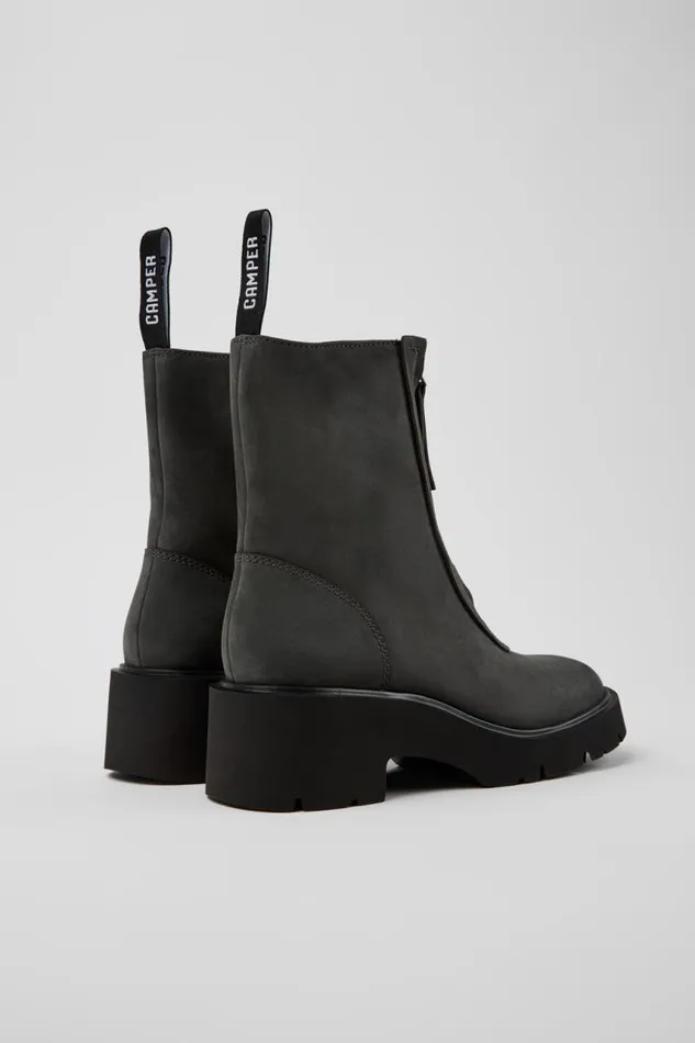 Boots Women Camper Milah Gray Nubuck Mid Boots Boots Women Camper Milah Gray Nubuck Mid Boots