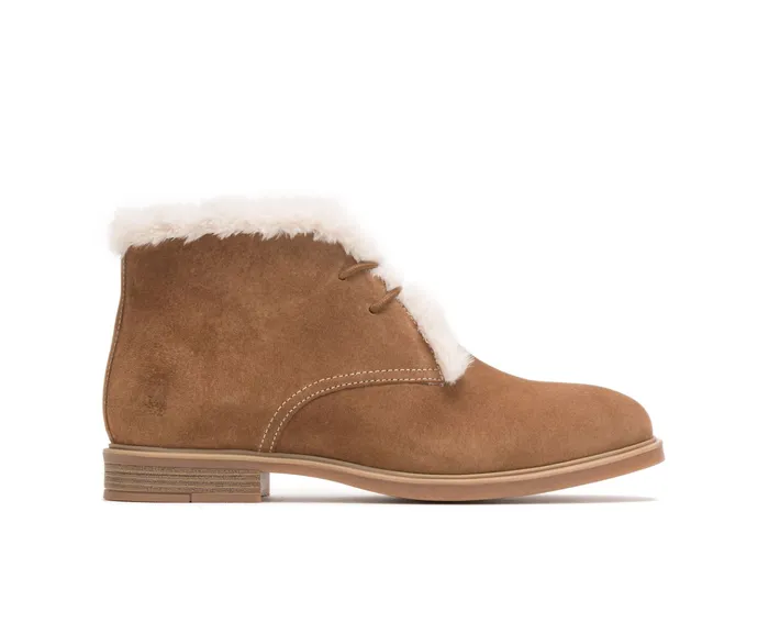Boots Women Hush Puppies Bailey Fur Chukka Chestnut Suede