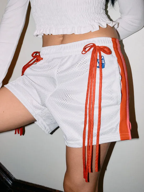 Bottoms Lisa Says Gah Women Bows and Rose Lacrosse Shorts White Red
