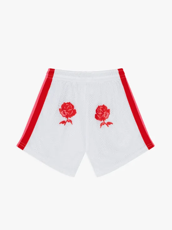 Bottoms Lisa Says Gah Women Bows and Rose Lacrosse Shorts White Red