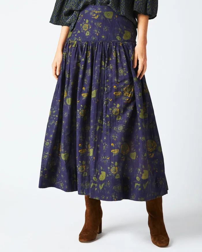 Bottoms Women Billy Reid Soft Yoke Skirt Navy