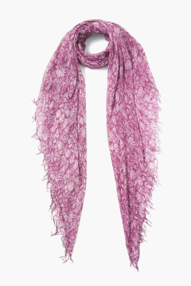Cashmere And Silk Scarf Mulberry Dahlia Floral Women Chan Luu Scarves