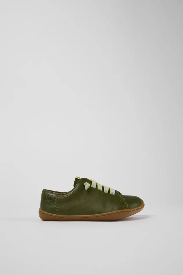 Casual Shoes Kids Camper Peu Green Leather Slipon