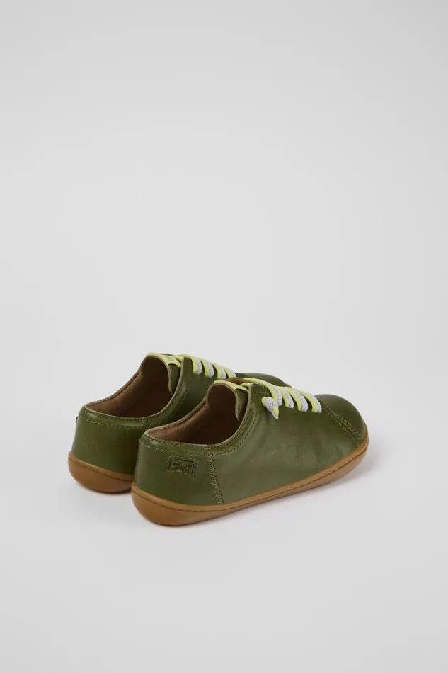 Casual Shoes Kids Camper Peu Green Leather Slipon