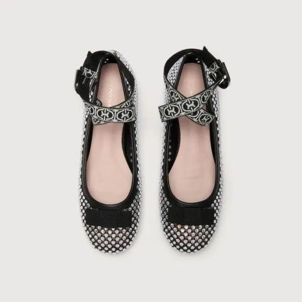 Coccinelle Beatriz Strass Noirnoirecru Women Coccinelle Ballet Flats Coccinelle Beatriz Strass Noirnoirecru Women Coccinelle Ballet Flats