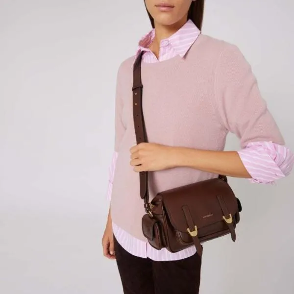Coccinelle Campus Vintage Small Fondant Brown Women Coccinelle Crossbody Bags