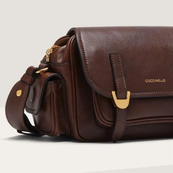 Coccinelle Campus Vintage Small Fondant Brown Women Coccinelle Crossbody Bags