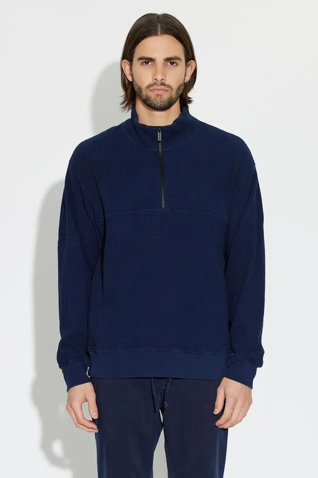 COTTON CITIZEN SHIRTS Cooper Half Zip Thermal Super Navy 8211 Men