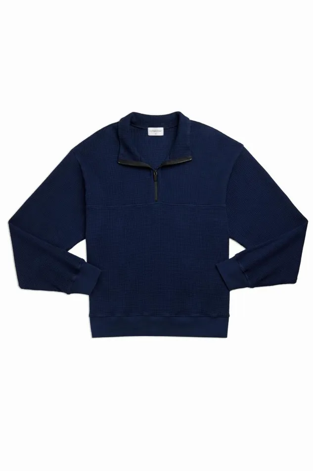 COTTON CITIZEN SHIRTS Cooper Half Zip Thermal Super Navy 8211 Men