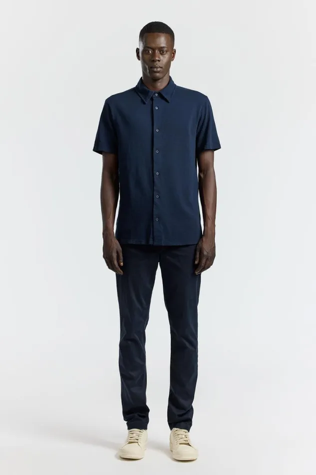 COTTON CITIZEN SHIRTS Presley Short Sleeve Buttondown Super Navy 8211 Men
