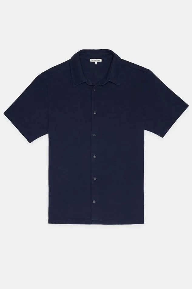 COTTON CITIZEN SHIRTS Presley Short Sleeve Buttondown Super Navy 8211 Men