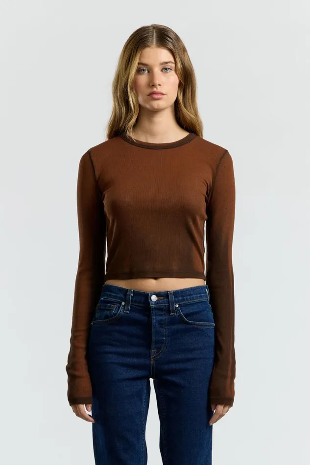 COTTON CITIZEN SHIRTS Verona Crop Shirt Chestnut Cast 8211 Women