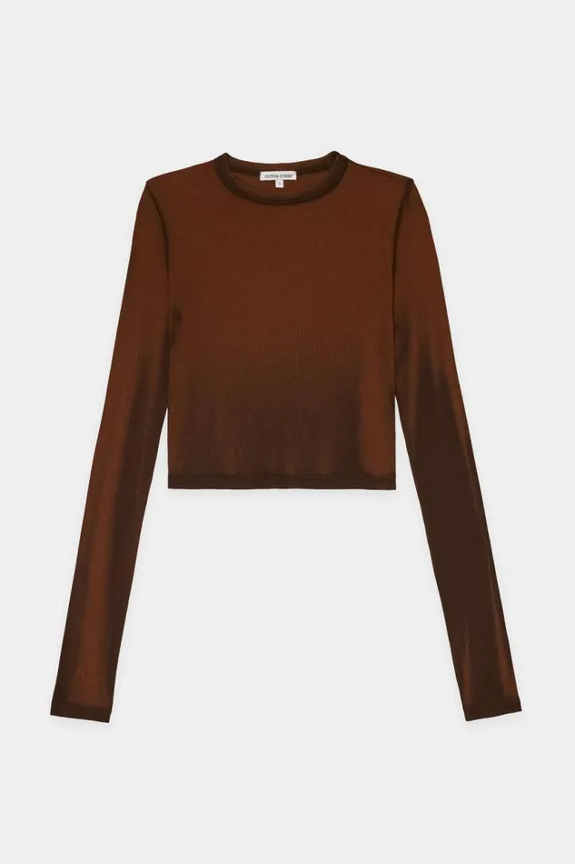 COTTON CITIZEN SHIRTS Verona Crop Shirt Chestnut Cast 8211 Women