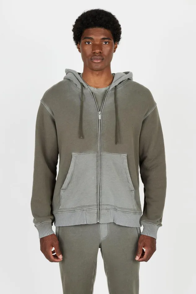 COTTON CITIZEN SWEATSHIRTS Bronx Zip Hoodie Sale Vintage Taupe 8211 Men
