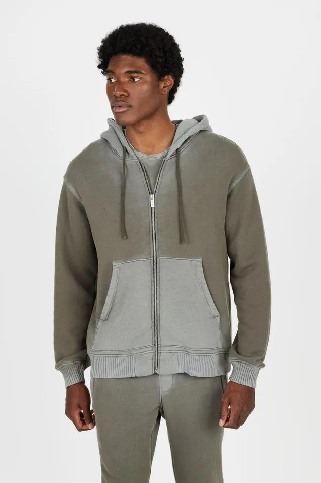 COTTON CITIZEN SWEATSHIRTS Bronx Zip Hoodie Sale Vintage Taupe 8211 Men