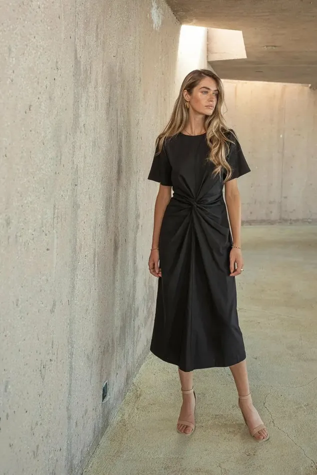 Dakota Midi Dress In Black Black Women Bohme Dresses